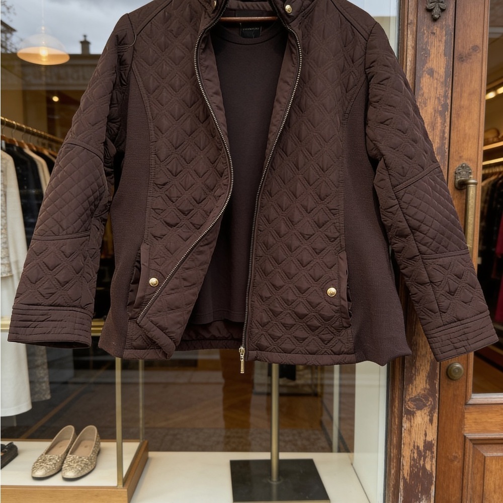 Weatherproof Quilted Dark Brown Utility Jacket